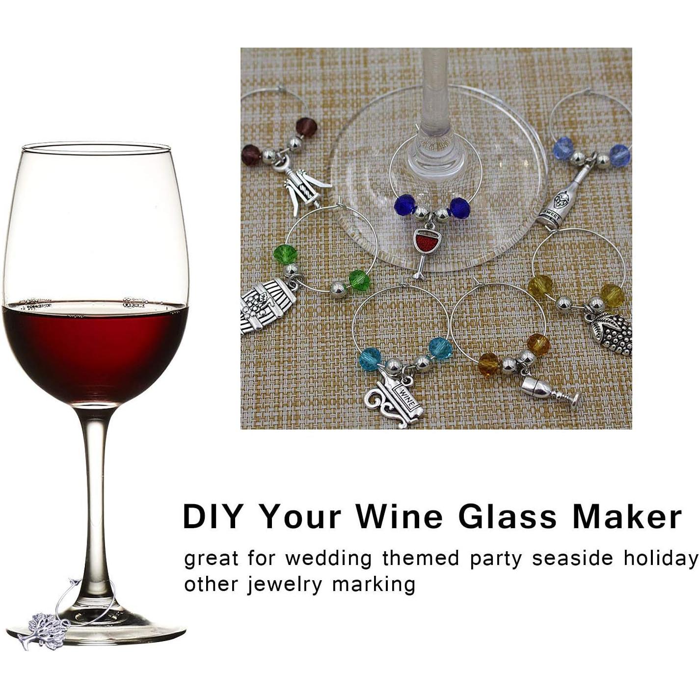 WOCRAFT Charms para Copas de Vino - 50 Piezas de Acero Inoxidable