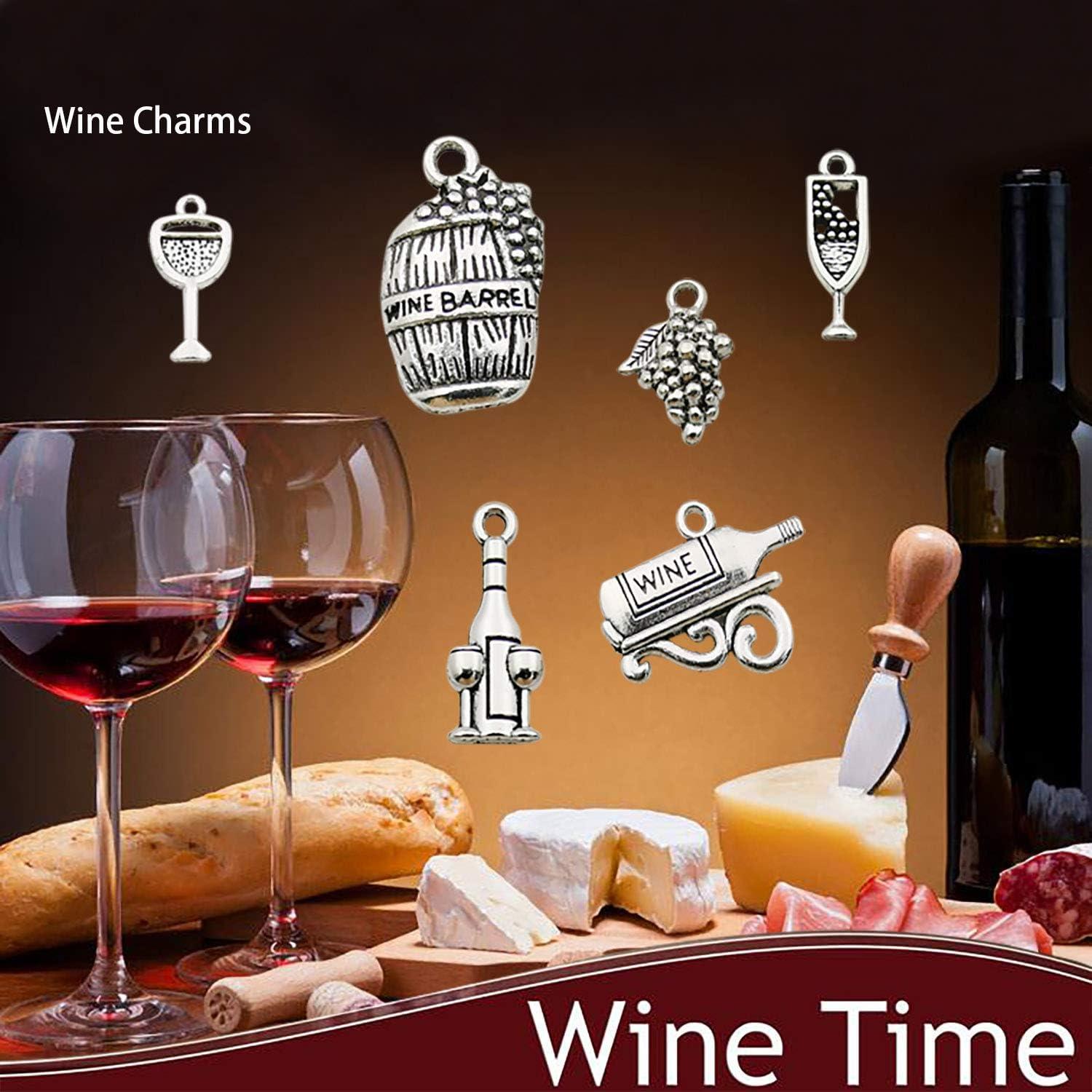 WOCRAFT Charms para Copas de Vino - 50 Piezas de Acero Inoxidable
