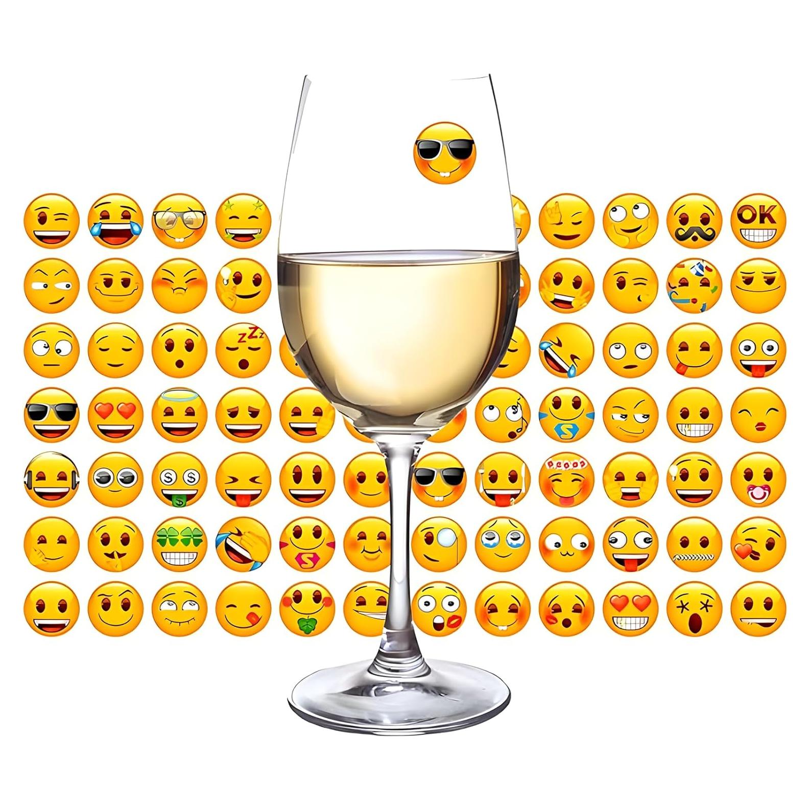 Pegatinas Emoji Reutilizables MORCART - 84 Piezas para Bebidas