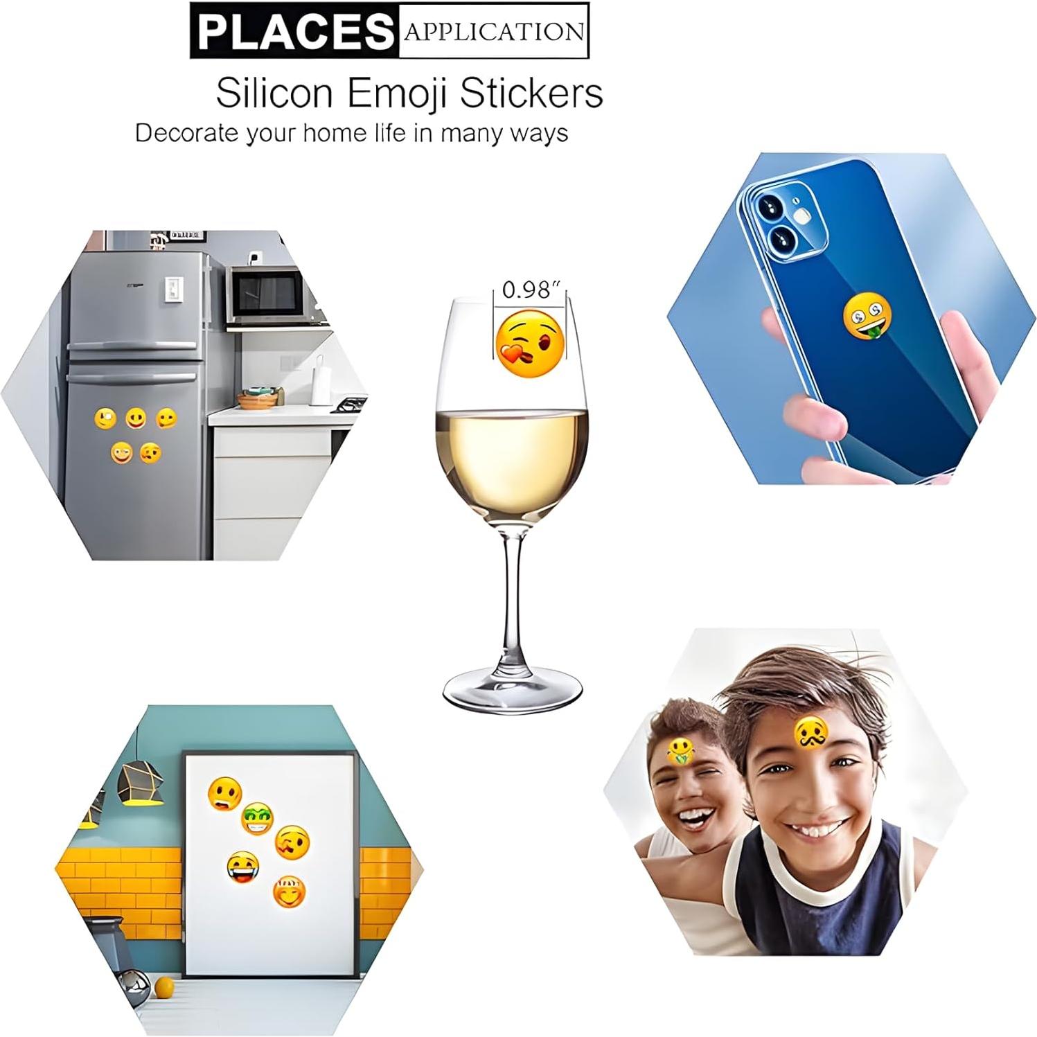 Pegatinas Emoji Reutilizables MORCART - 84 Piezas para Bebidas