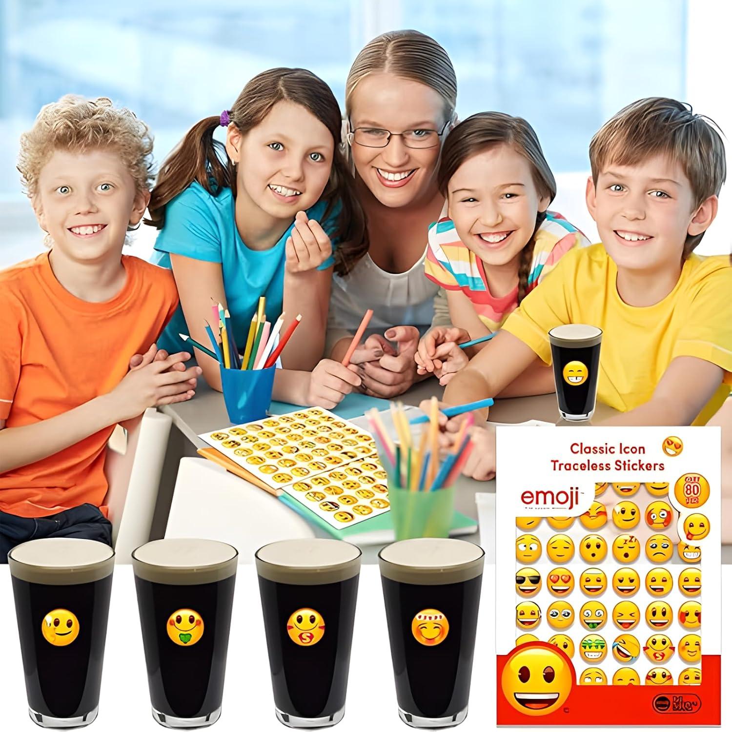 Pegatinas Emoji Reutilizables MORCART - 84 Piezas para Bebidas