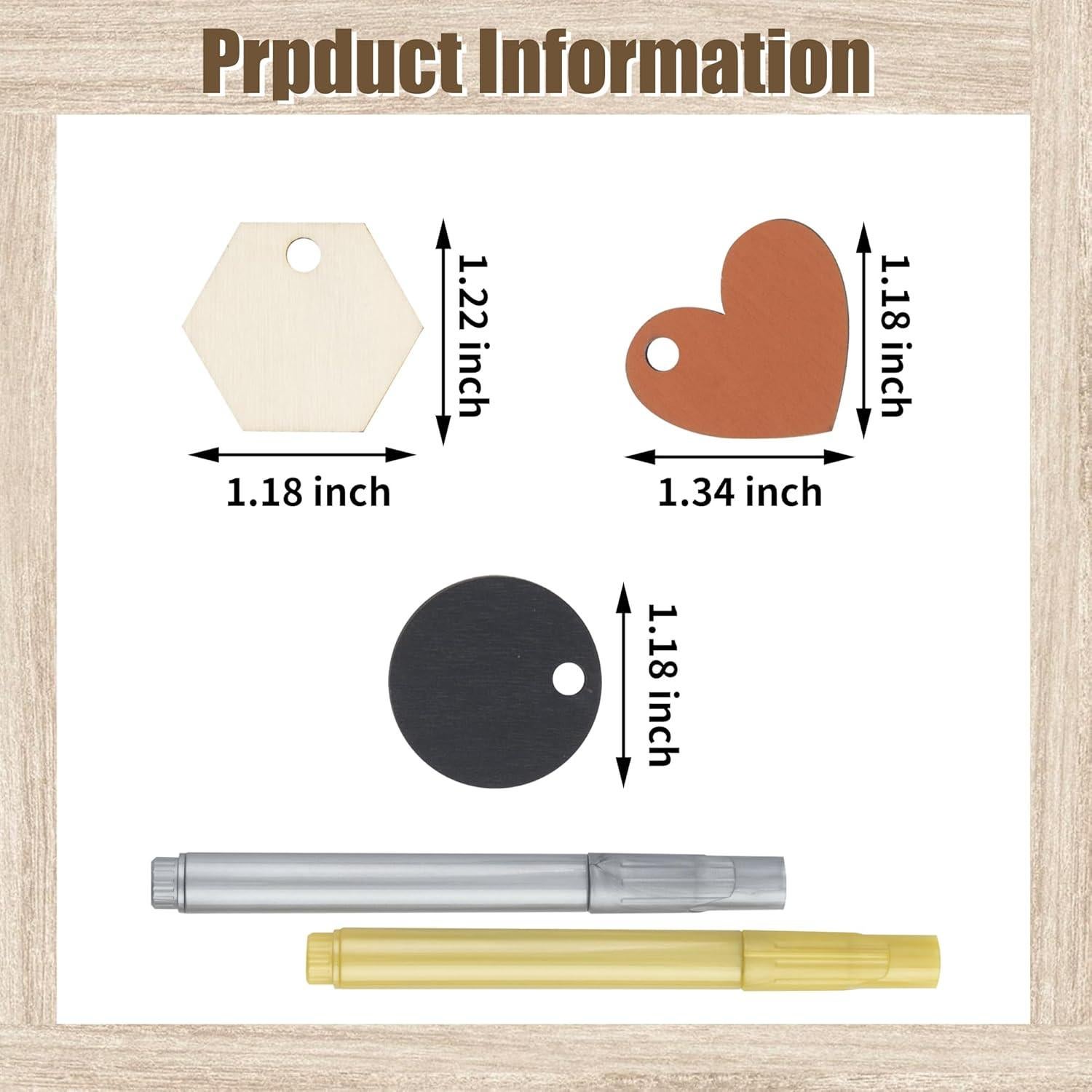 Temlum 60pcs Encantos de Madera para Copas de Vino