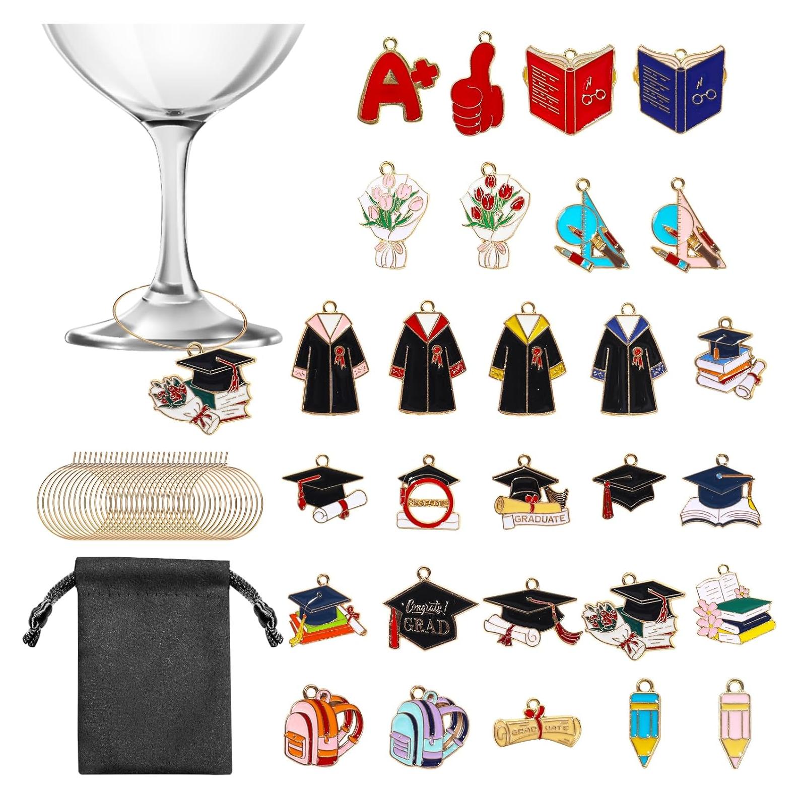 Marcadores de Copas de Vino Megitzuu 30PCS Graduación