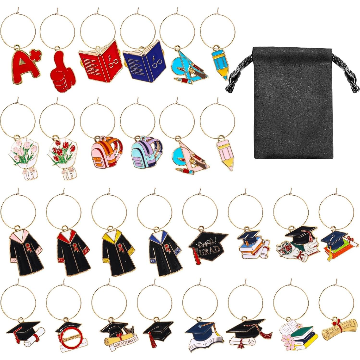 Marcadores de Copas de Vino Megitzuu 30PCS Graduación