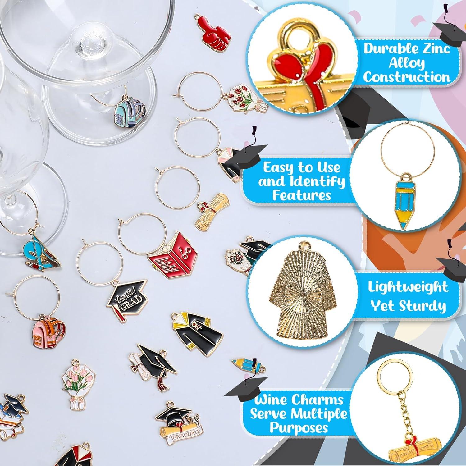 Marcadores de Copas de Vino Megitzuu 30PCS Graduación