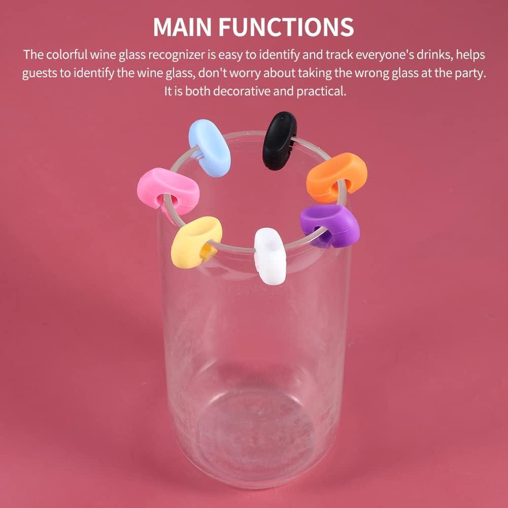 48 Marcadores de Bebidas de Silicona Multicolor QWLWBU