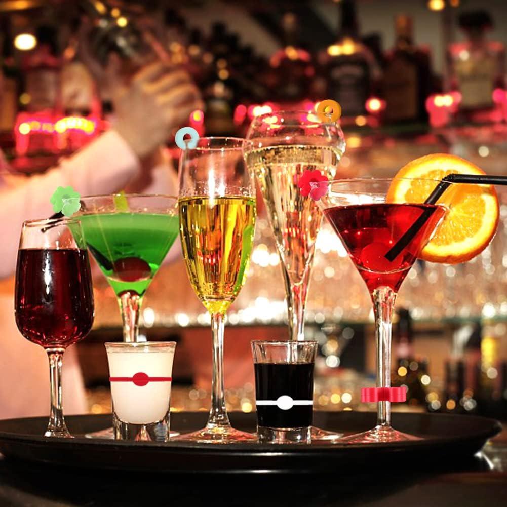 48 Marcadores de Bebidas de Silicona Multicolor QWLWBU