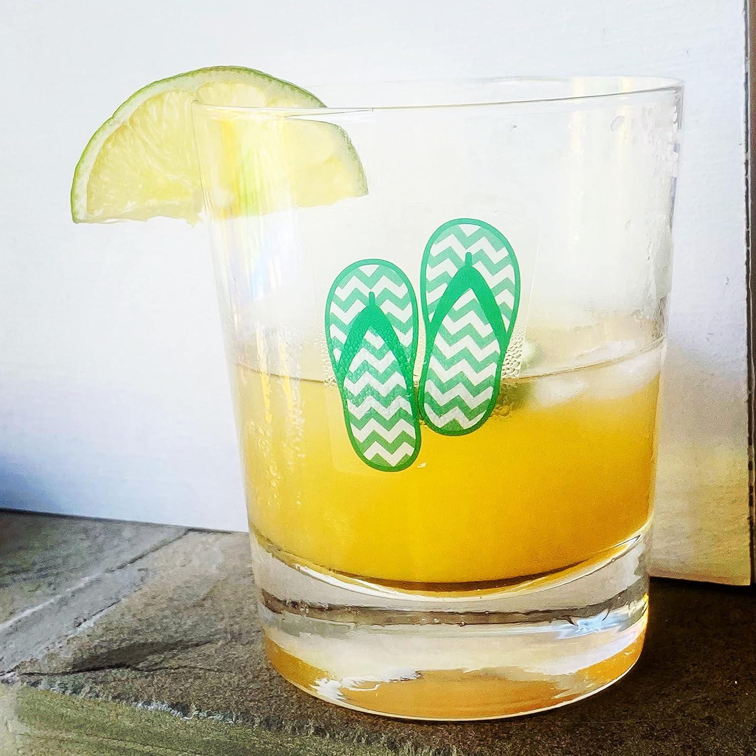 Calcomanías para Copas de Vino Chanclas - Juego de 12 - Wine Wear