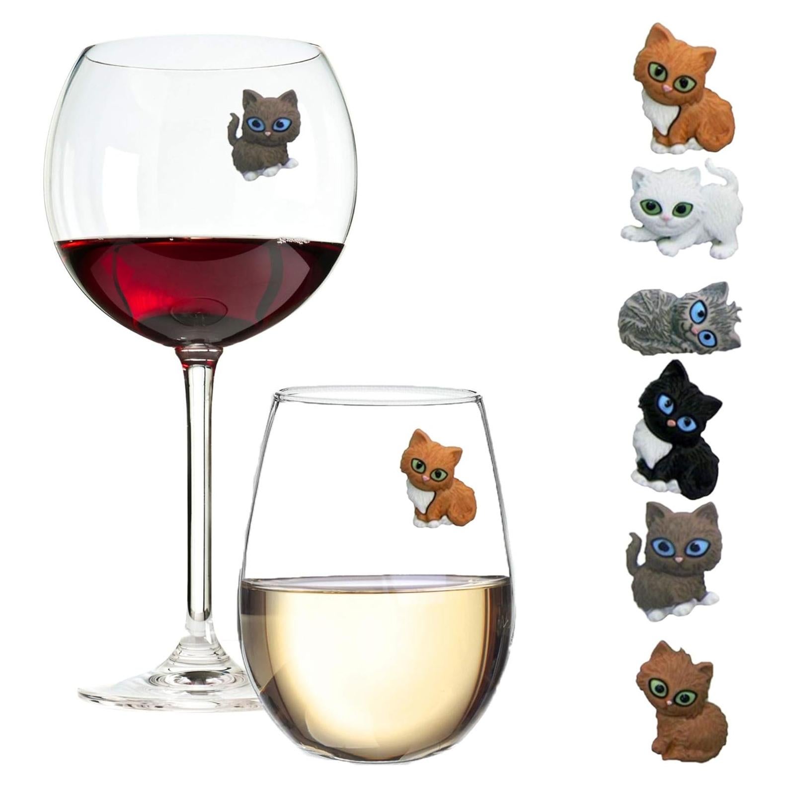 Encantos Magnéticos para Vino Simply Charmed - Set de 6 Gatos