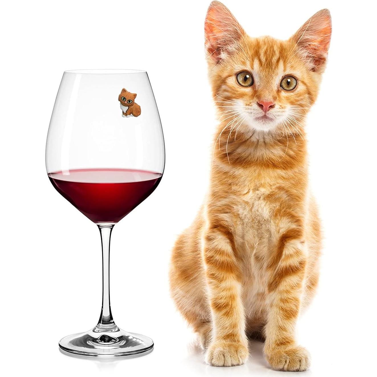 Encantos Magnéticos para Vino Simply Charmed - Set de 6 Gatos