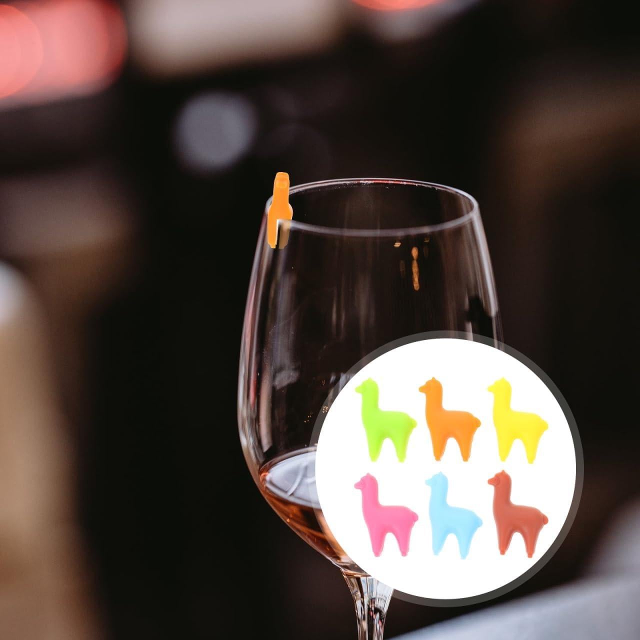 6 Marcadores de Copas de Vino Silicona Hemoton Coloridos