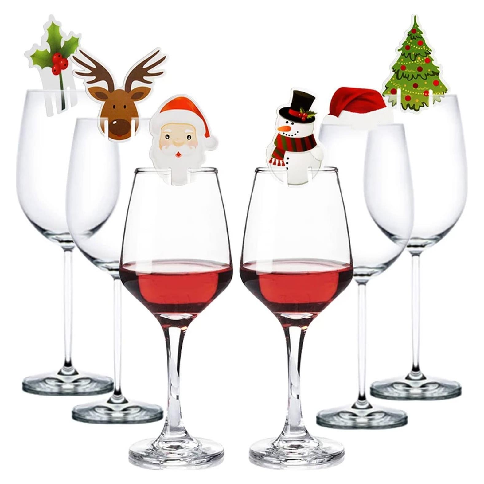 80 Marcadores de Copas de Vino Navidad HOXIEYA Reutilizables