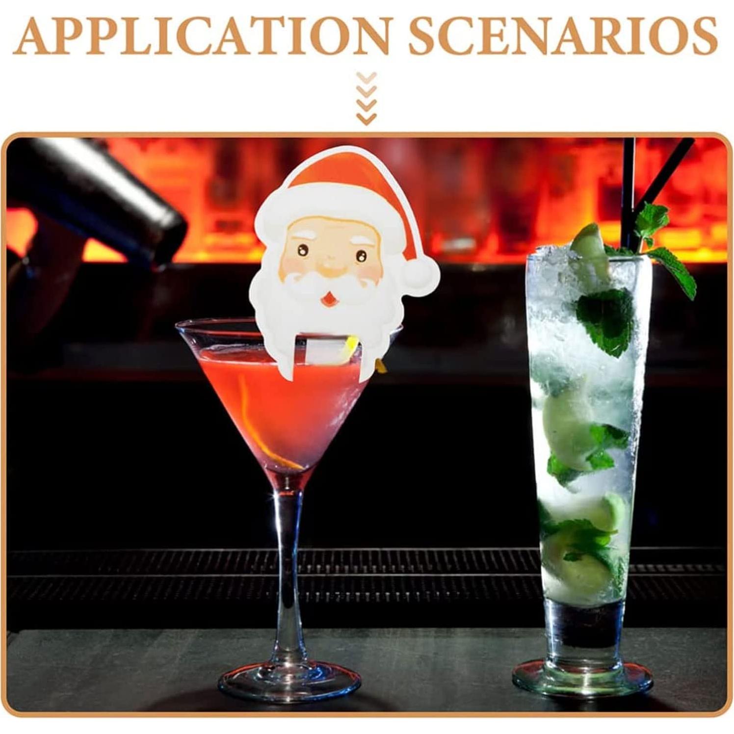 80 Marcadores de Copas de Vino Navidad HOXIEYA Reutilizables