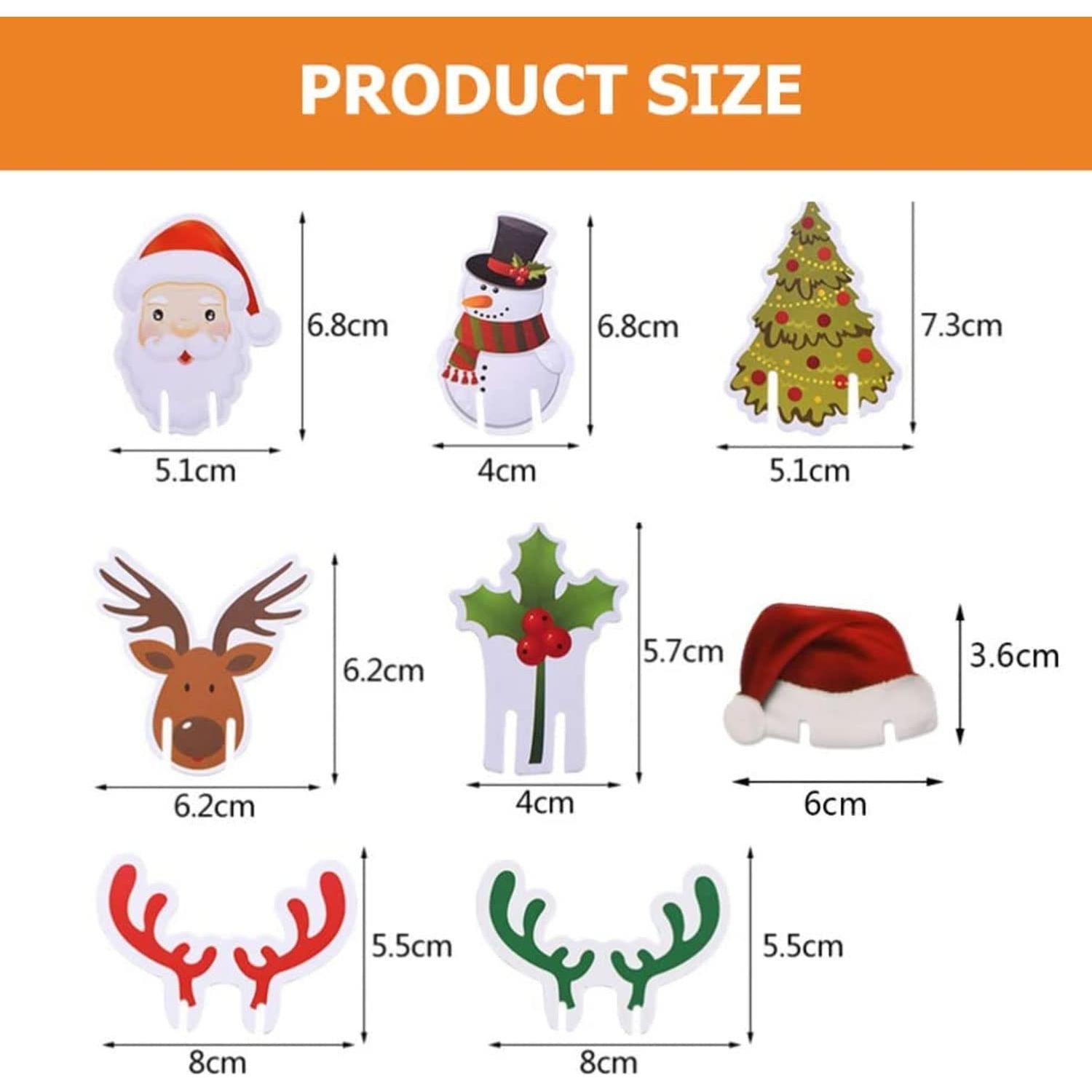 80 Marcadores de Copas de Vino Navidad HOXIEYA Reutilizables