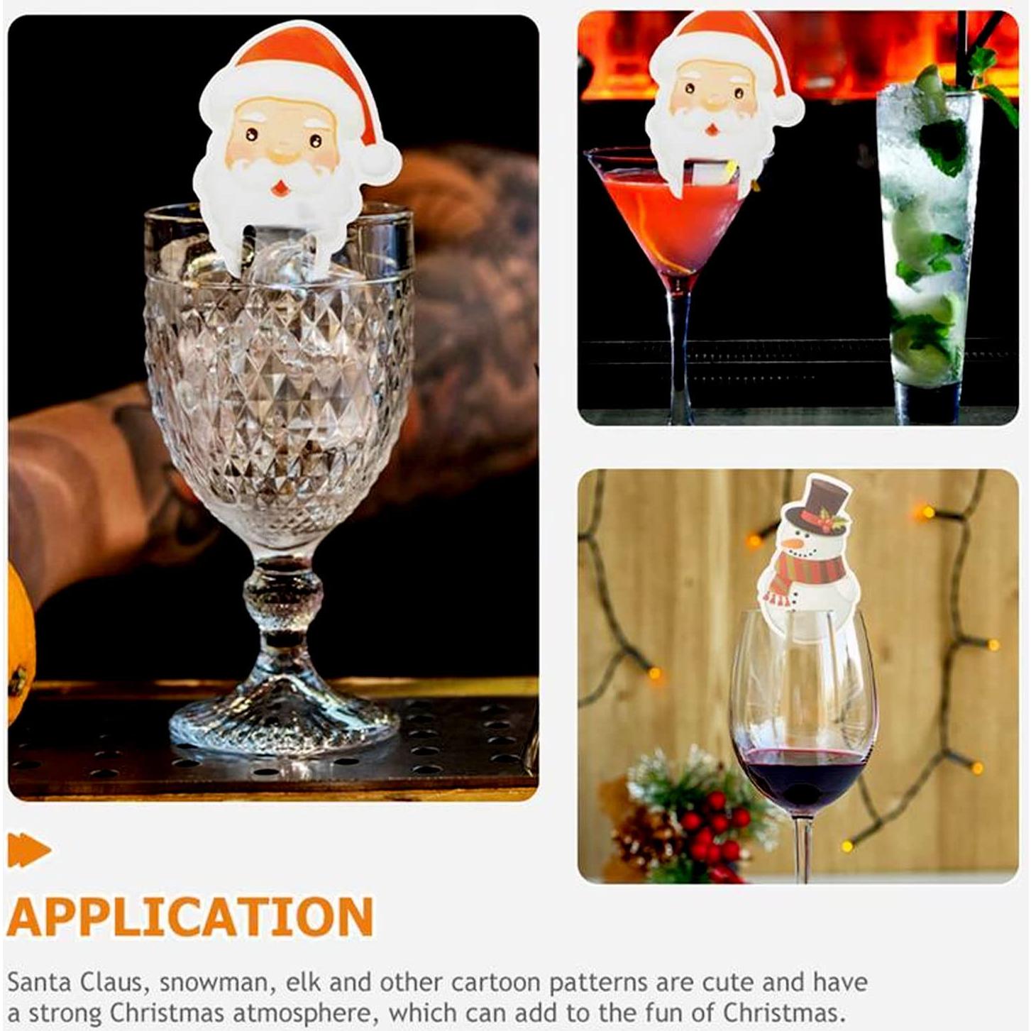 80 Marcadores de Copas de Vino Navidad HOXIEYA Reutilizables