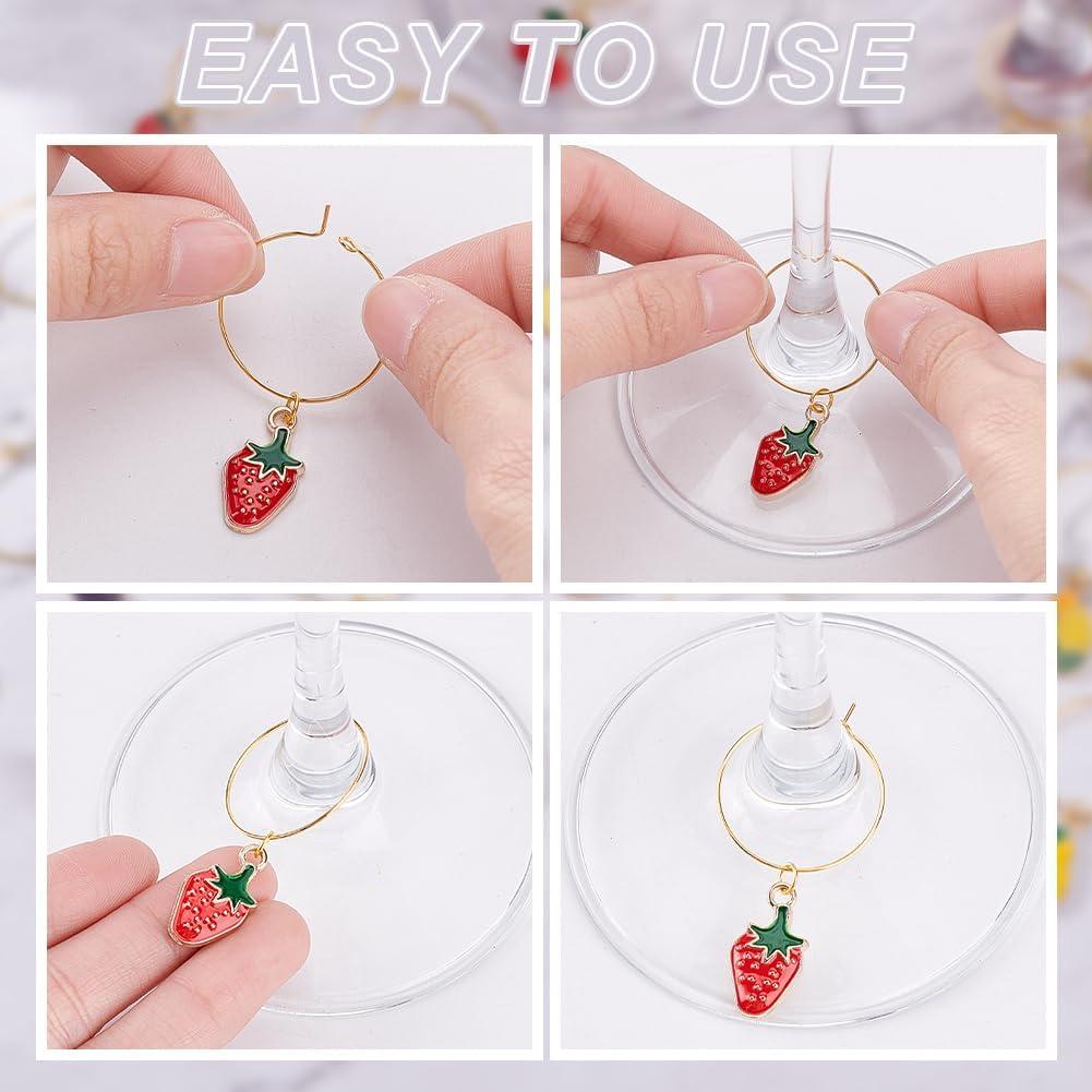 PLIGREAT 38 Piezas Encantos para Copas de Vino Fruta