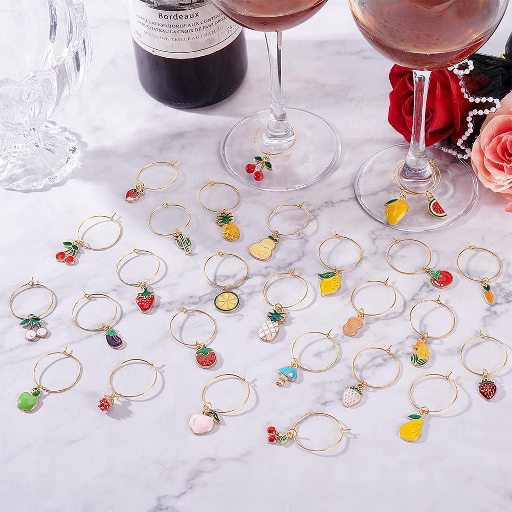 PLIGREAT 38 Piezas Encantos para Copas de Vino Fruta