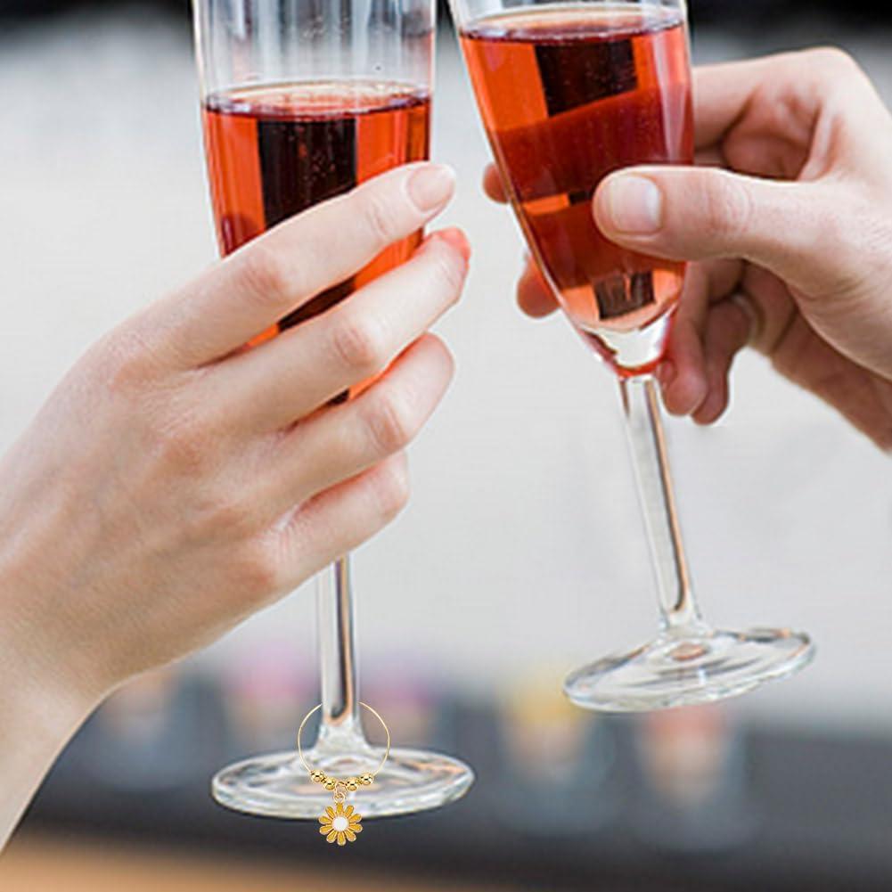 Encantos de Vino GOMAKERER - 24 Marcadores de Copa Flor 4.6cm