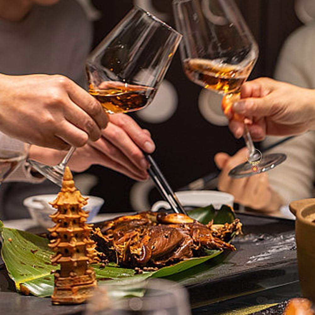 Encantos de Vino GOMAKERER - 24 Marcadores de Copa Flor 4.6cm