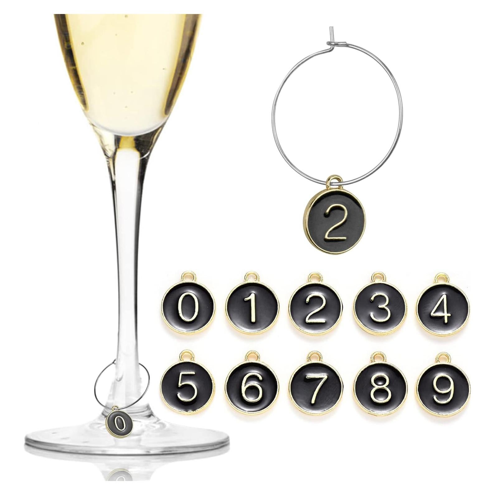 Marcadores de Copas de Vino Linkidea, Set de 10 Anillos 25mm