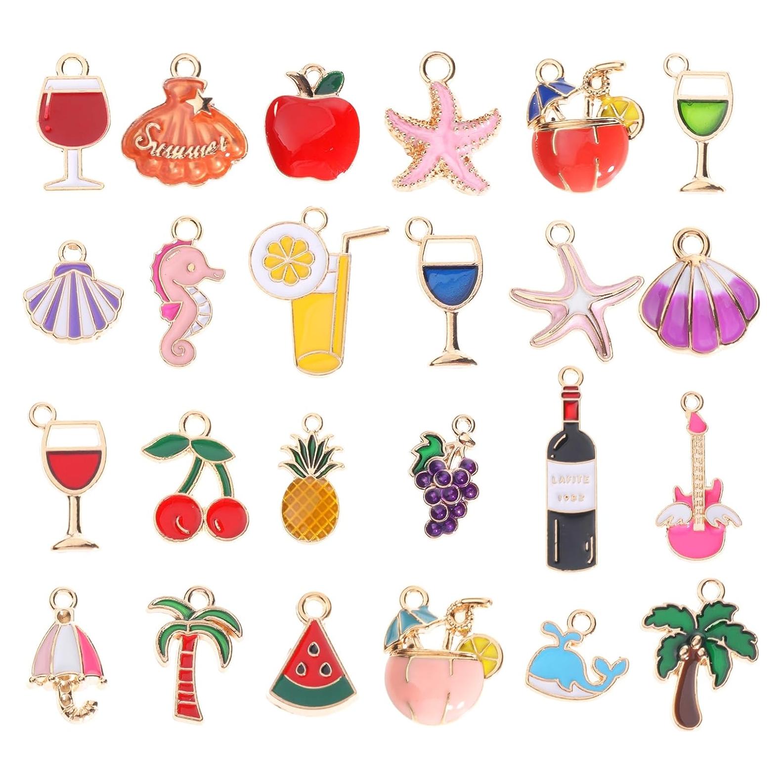 Kit de 24 Encantos de Playa Grevosea para Joyería y Copas