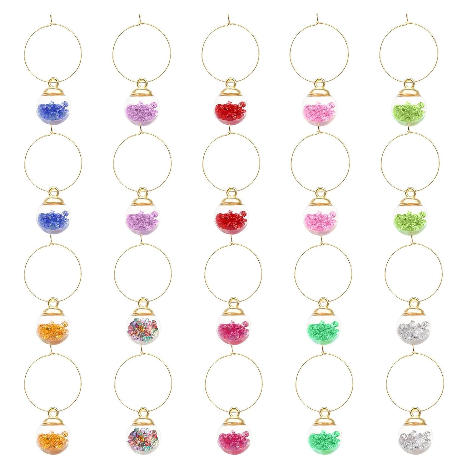 Marcadores de Copas de Vino ELANE 20 Pcs Coloridos