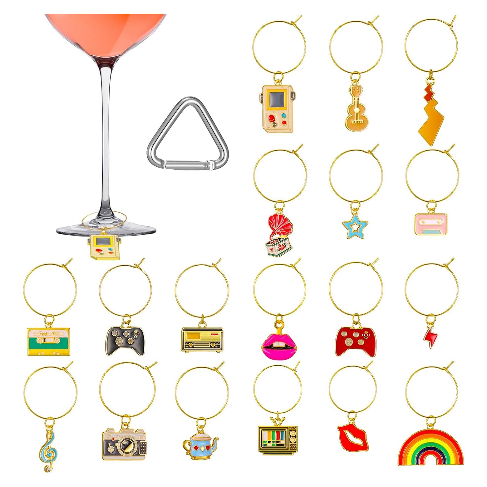 Juego de 18 Charms para Copas de Vino Vintage Lauwell