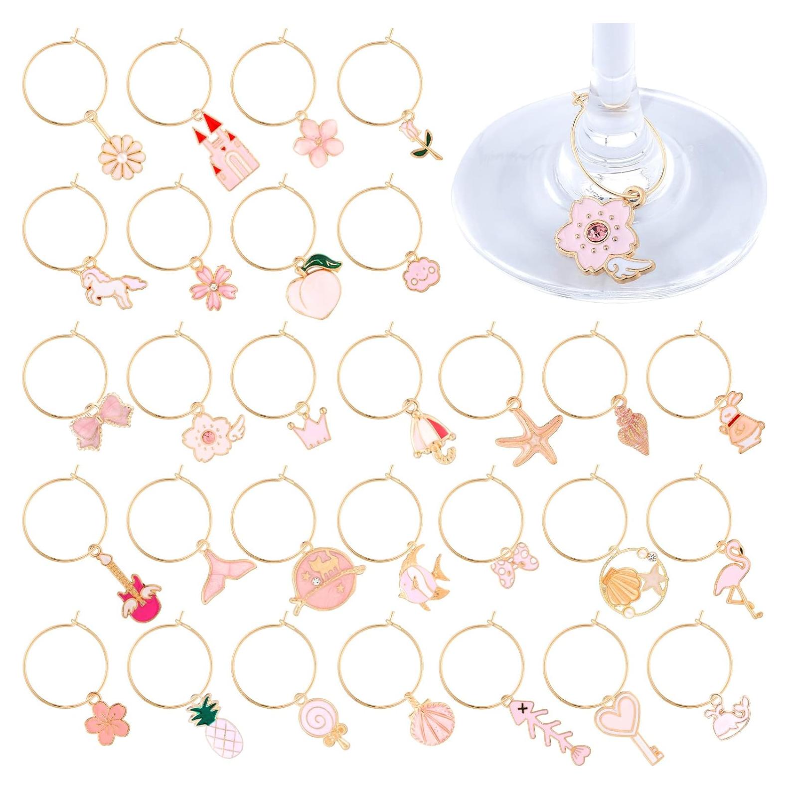 Hicarer 31 Set Encantos para Copas de Vino - Marcadores Divertidos