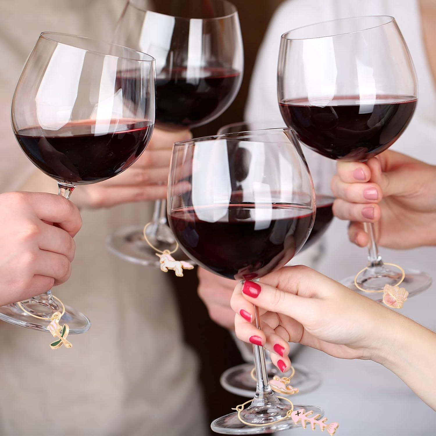 Hicarer 31 Set Encantos para Copas de Vino - Marcadores Divertidos