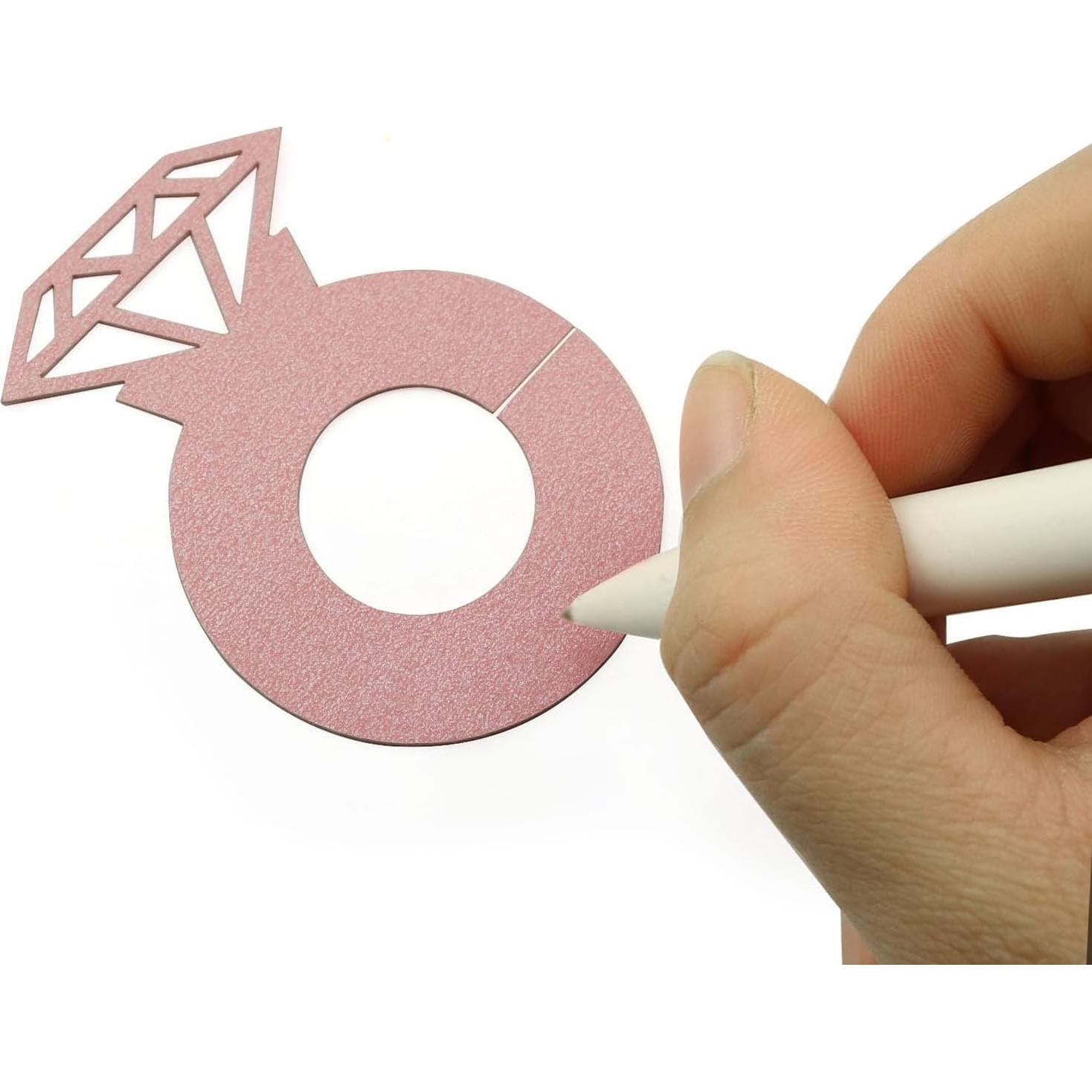 50 Marcadores de Copas de Vino XGNG Anillo Diamante Rosa