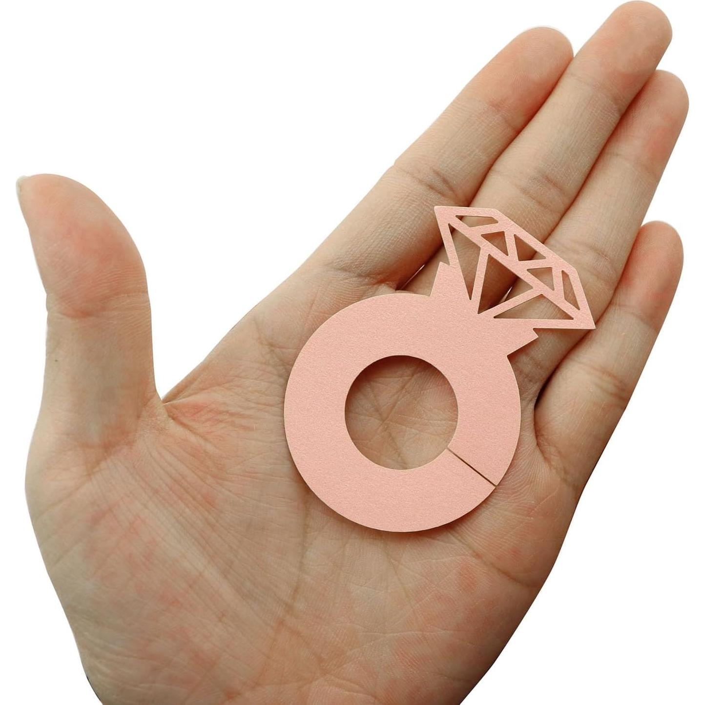 50 Marcadores de Copas de Vino XGNG Anillo Diamante Rosa