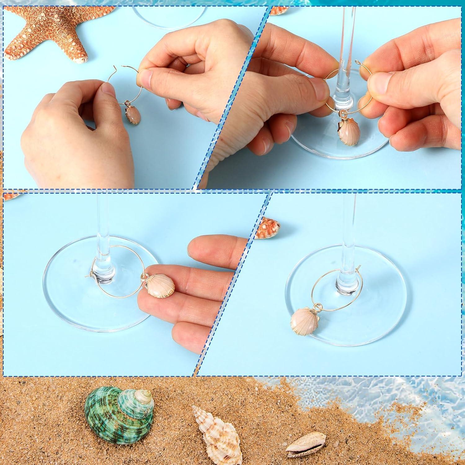 20 Encantos para Copas de Vino Tyqour - Marcadores Oceánicos