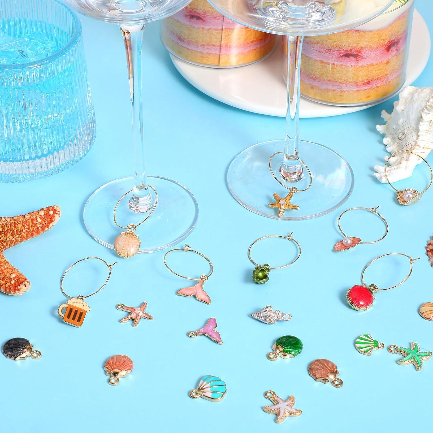 20 Encantos para Copas de Vino Tyqour - Marcadores Oceánicos