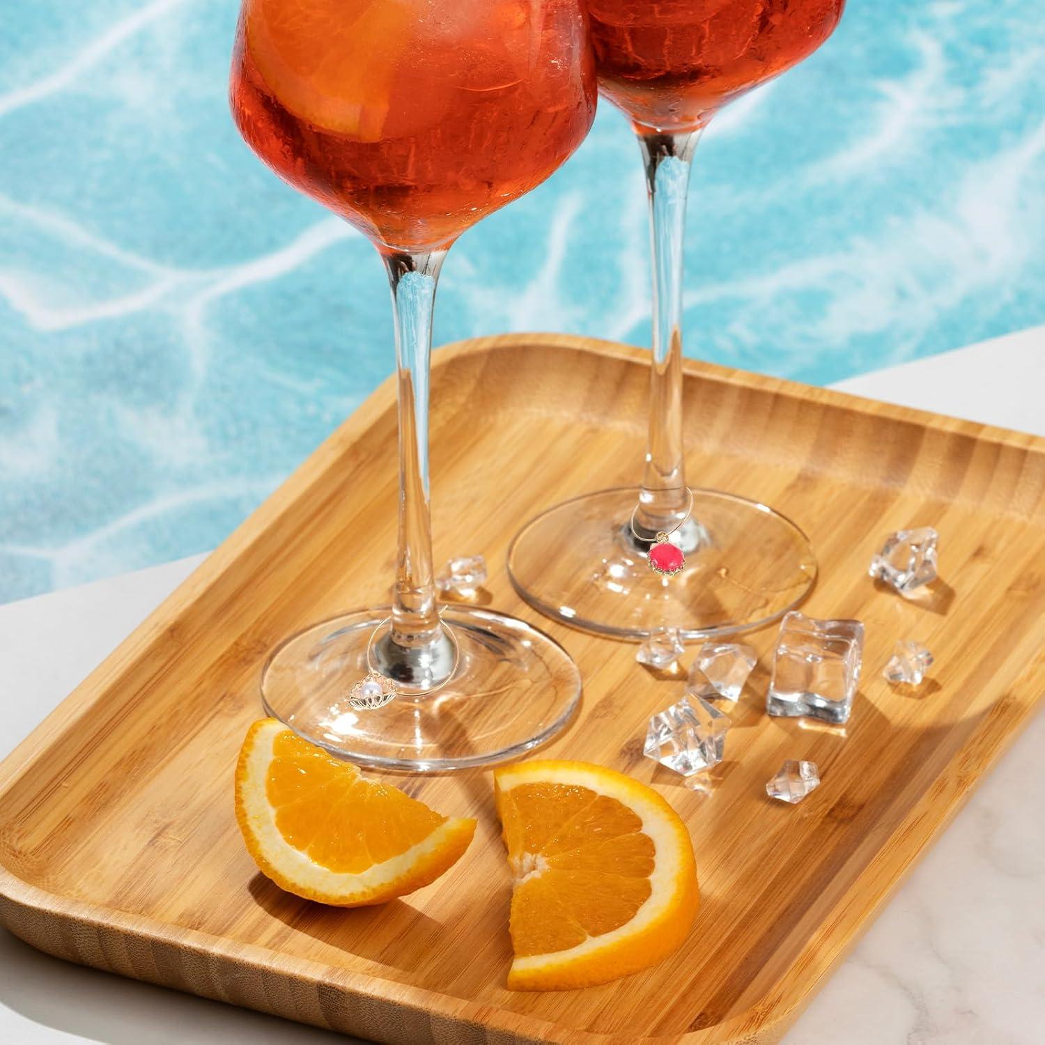 20 Encantos para Copas de Vino Tyqour - Marcadores Oceánicos