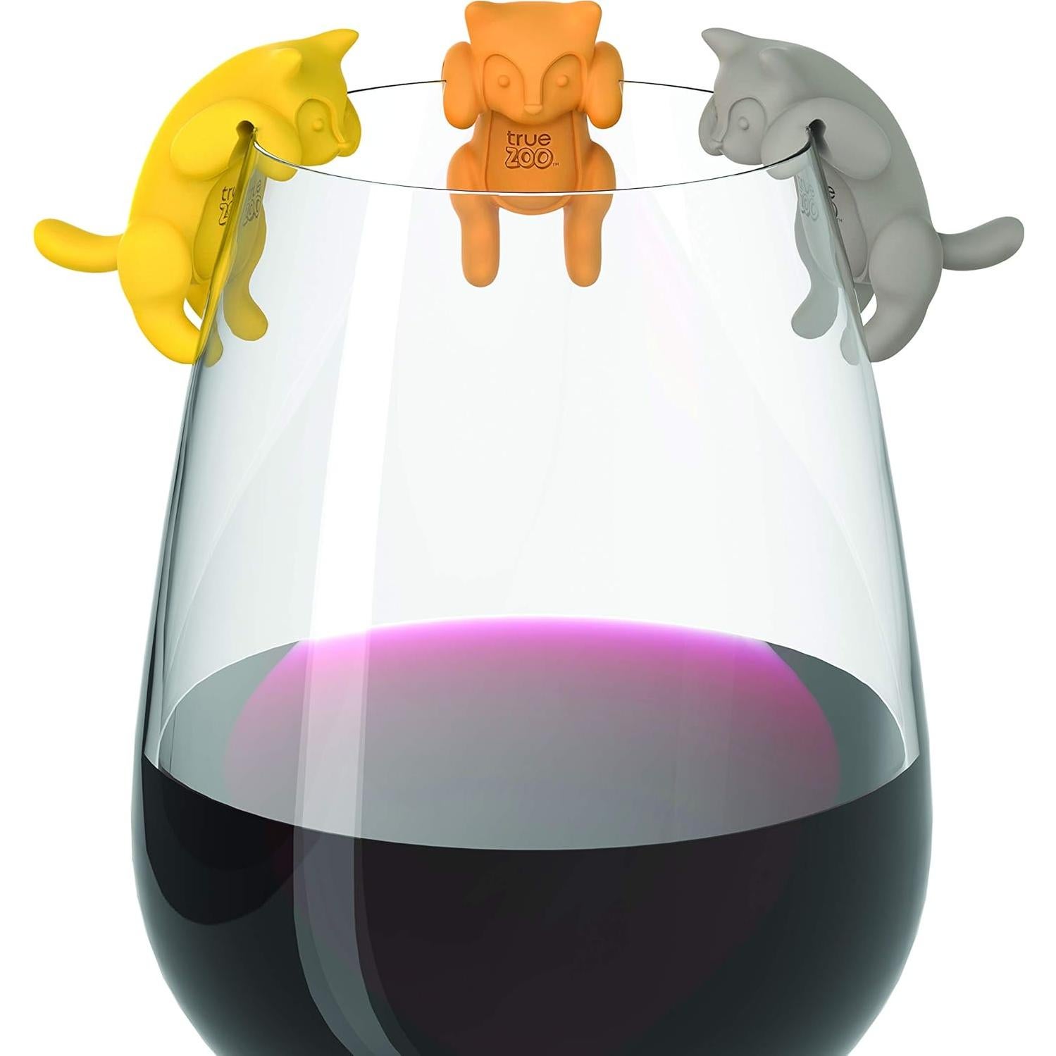 Encantos de Silicona para Bebidas TrueZoo - 6 Marcadores de Gato