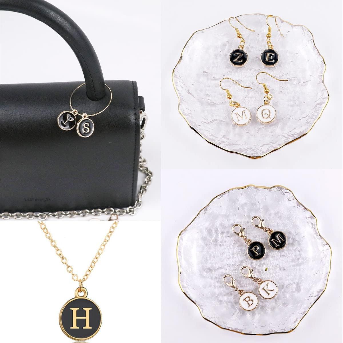 REDANHA 56 Piezas Etiquetas Alfabéticas y Anillos para Copas