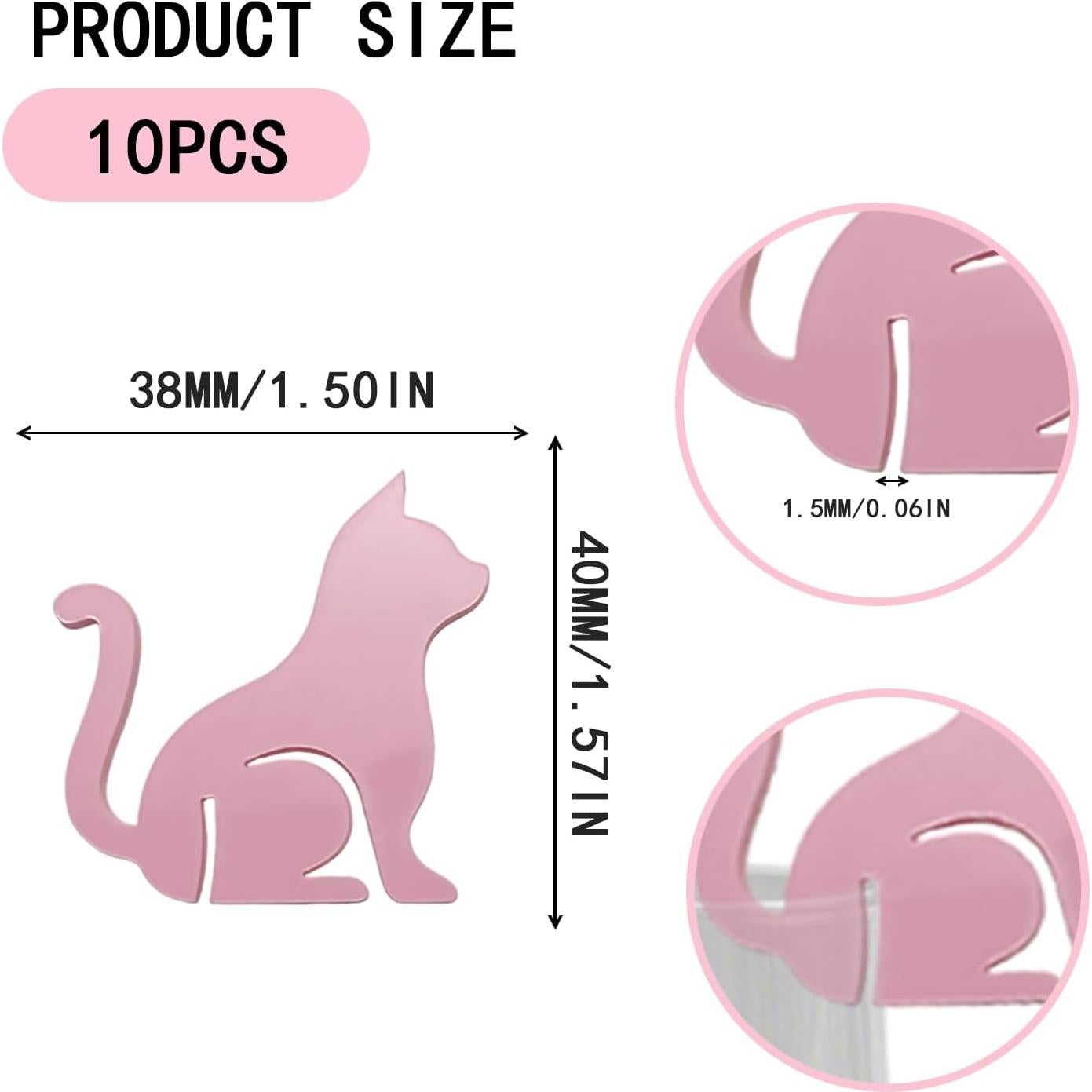 20 Marcadores de Copas de Vino con Lazo Rosa y Gato - Decoración Fiesta