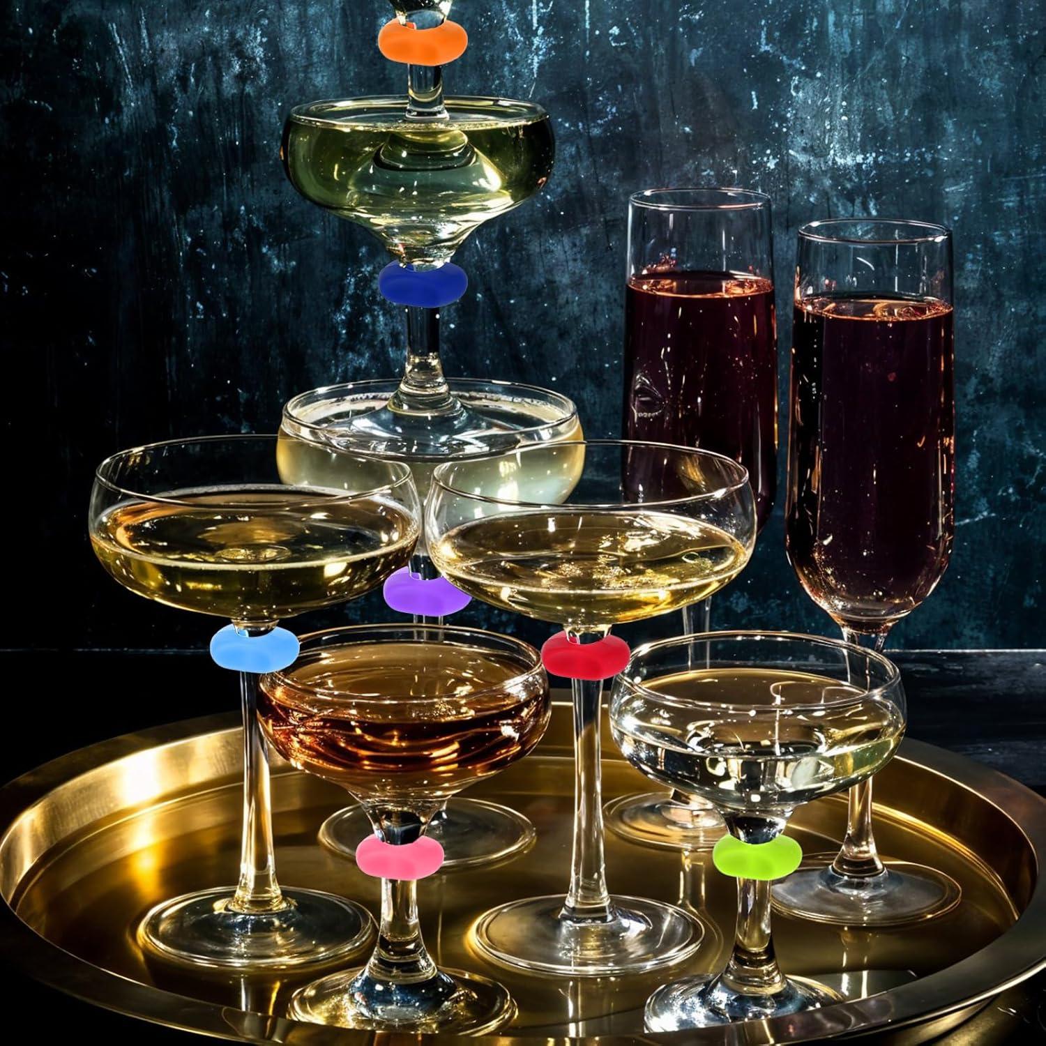Marcadores de Copas de Vino Oruola 36pcs Silicona Reutilizables