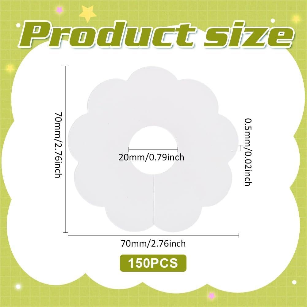 150 Etiquetas de Vino de Papel FINGERINSPIRE Flor 7cm Blancas