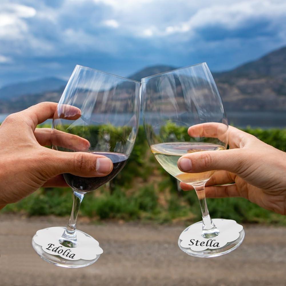 150 Etiquetas de Vino de Papel FINGERINSPIRE Flor 7cm Blancas