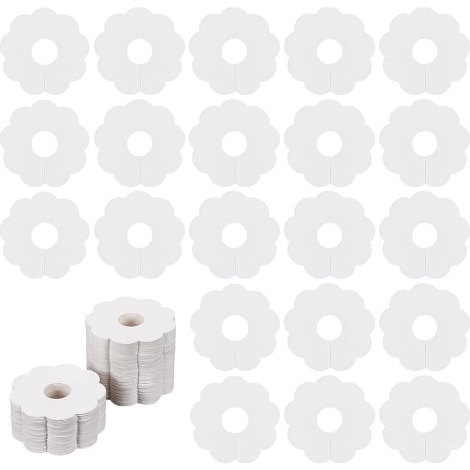 150 Etiquetas de Vino de Papel FINGERINSPIRE Flor 7cm Blancas