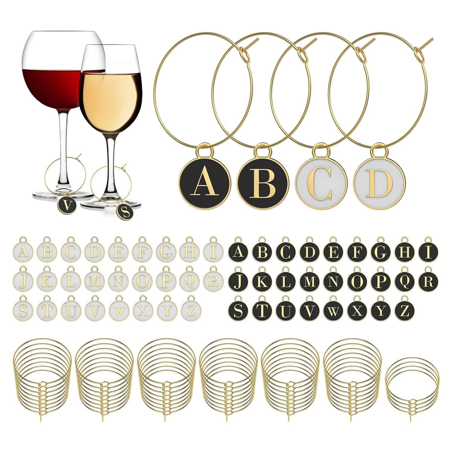 Encantos para Copas de Vino MARRTEUM - 52 Anillos y Cuentas