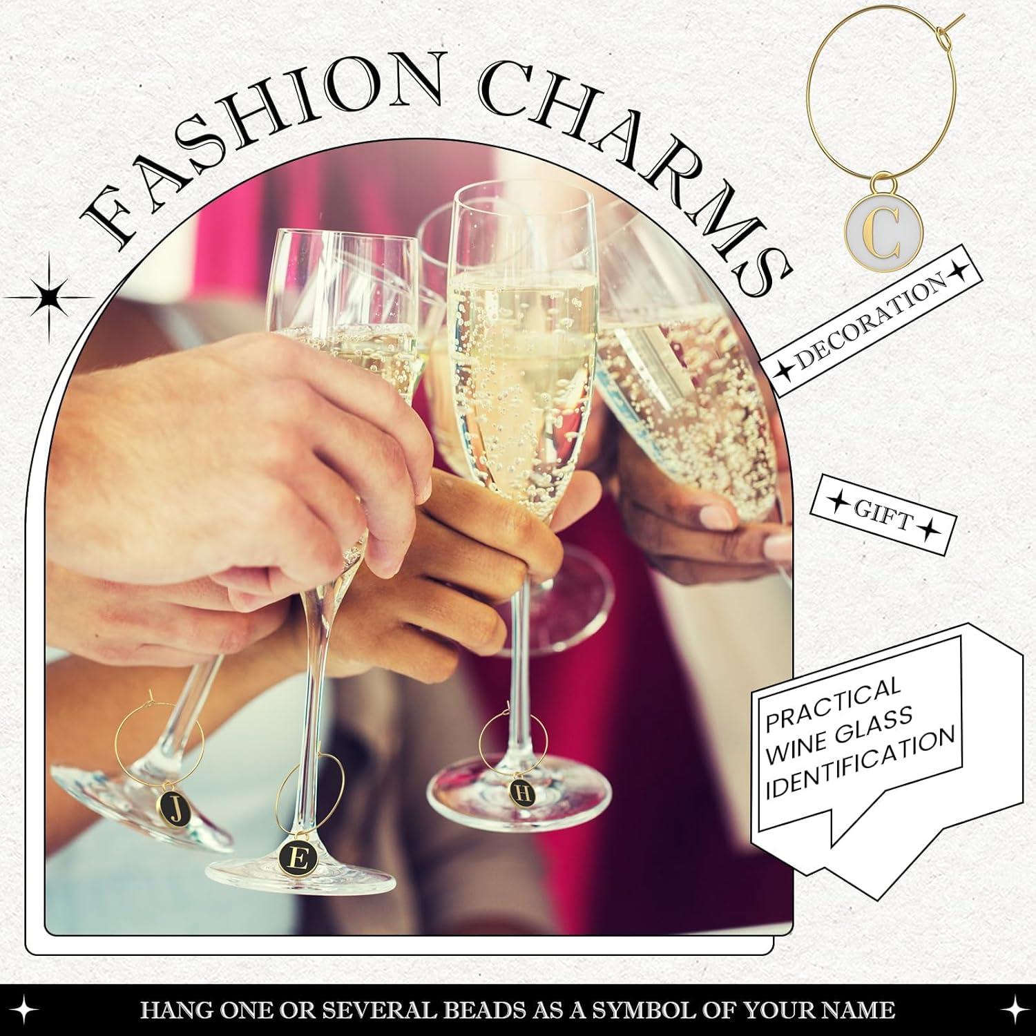 Encantos para Copas de Vino MARRTEUM - 52 Anillos y Cuentas