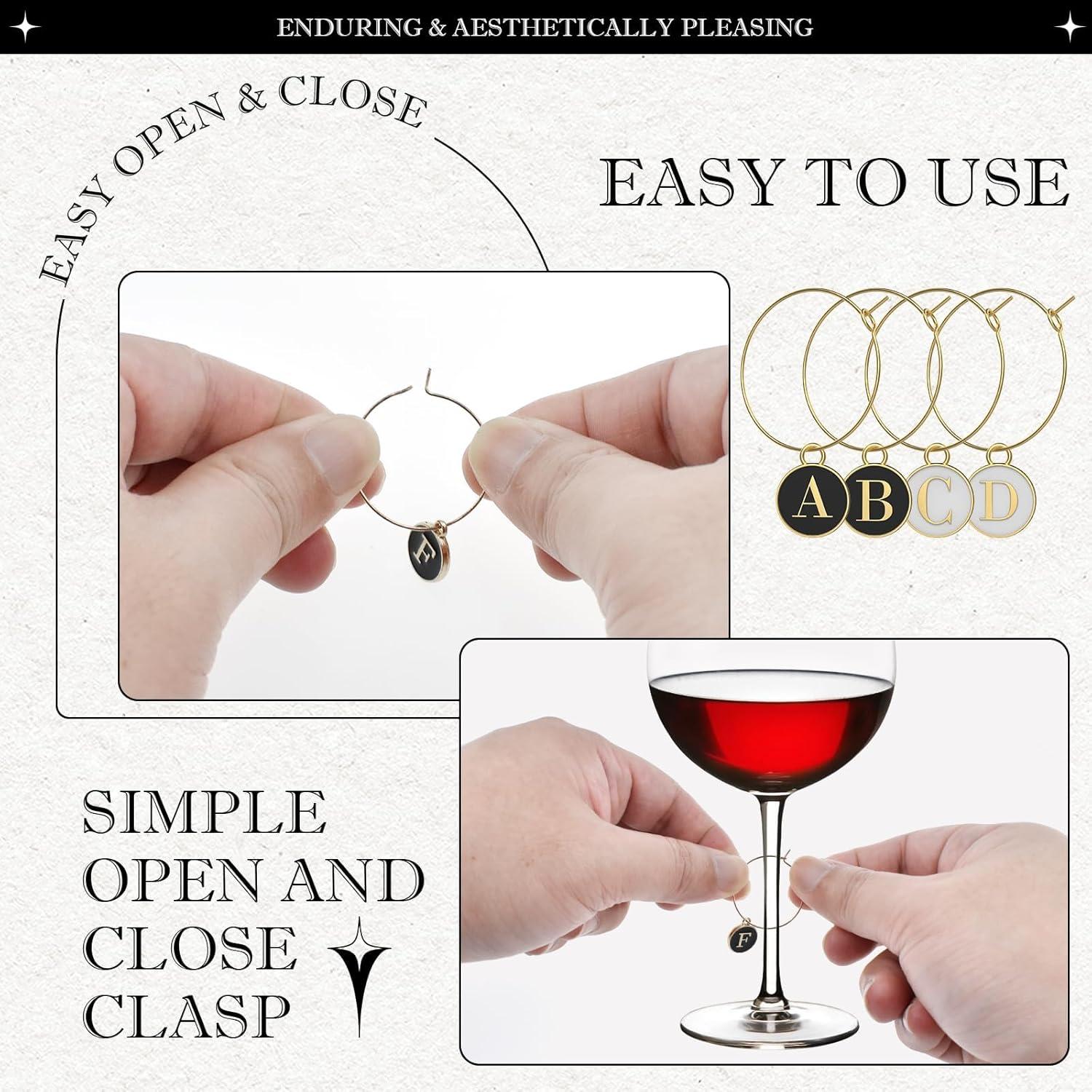 Encantos para Copas de Vino MARRTEUM - 52 Anillos y Cuentas