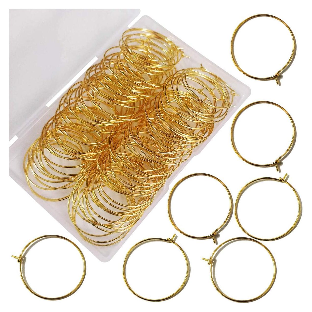 Anillos de encanto chapados en oro TTSAM para copas de vino - 100 piezas