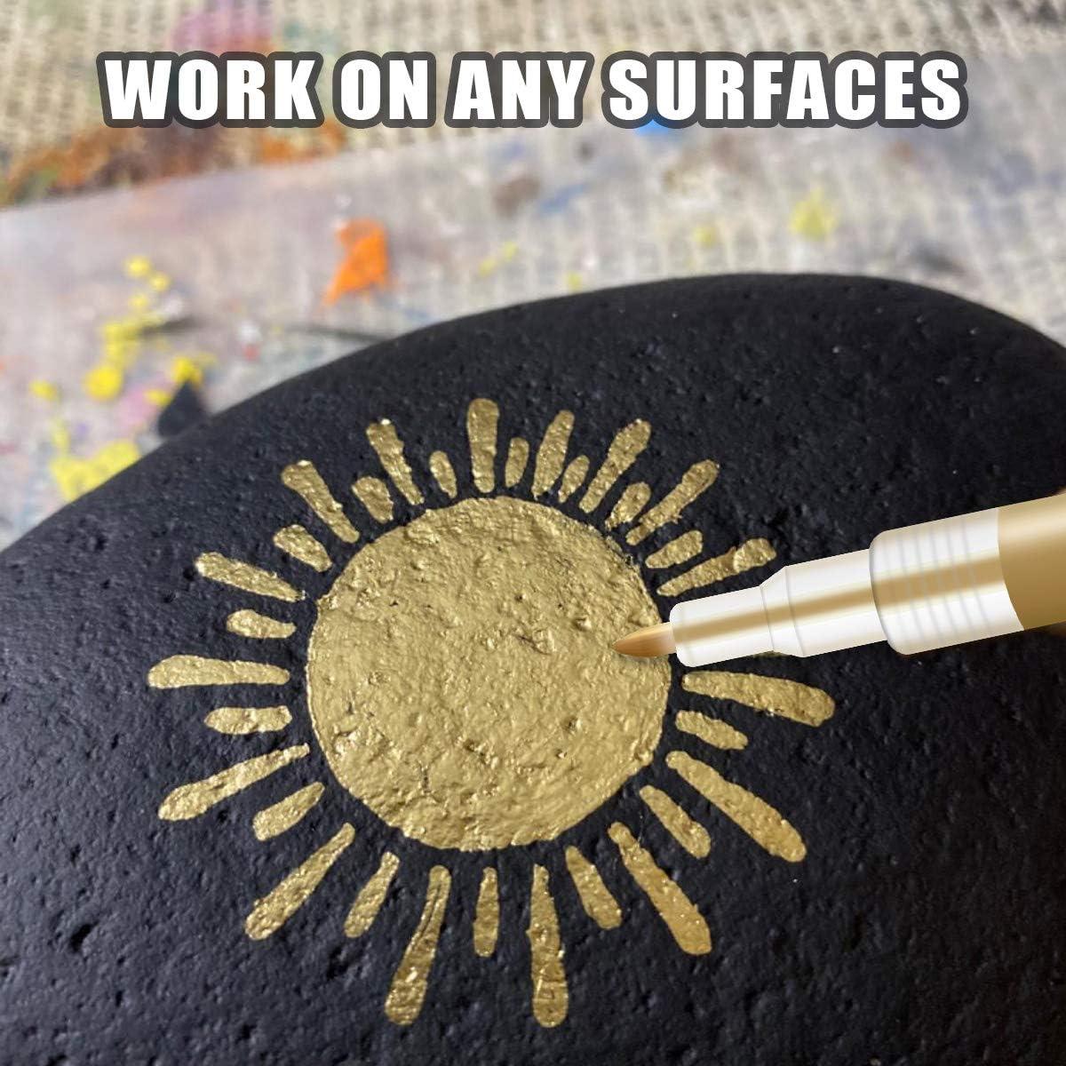 Juego de Marcadores Acrílicos Metálicos YOOHO 0.7mm 6pcs Oro Plata