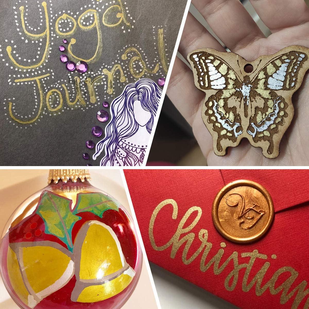 Juego de Marcadores Acrílicos Metálicos YOOHO 0.7mm 6pcs Oro Plata