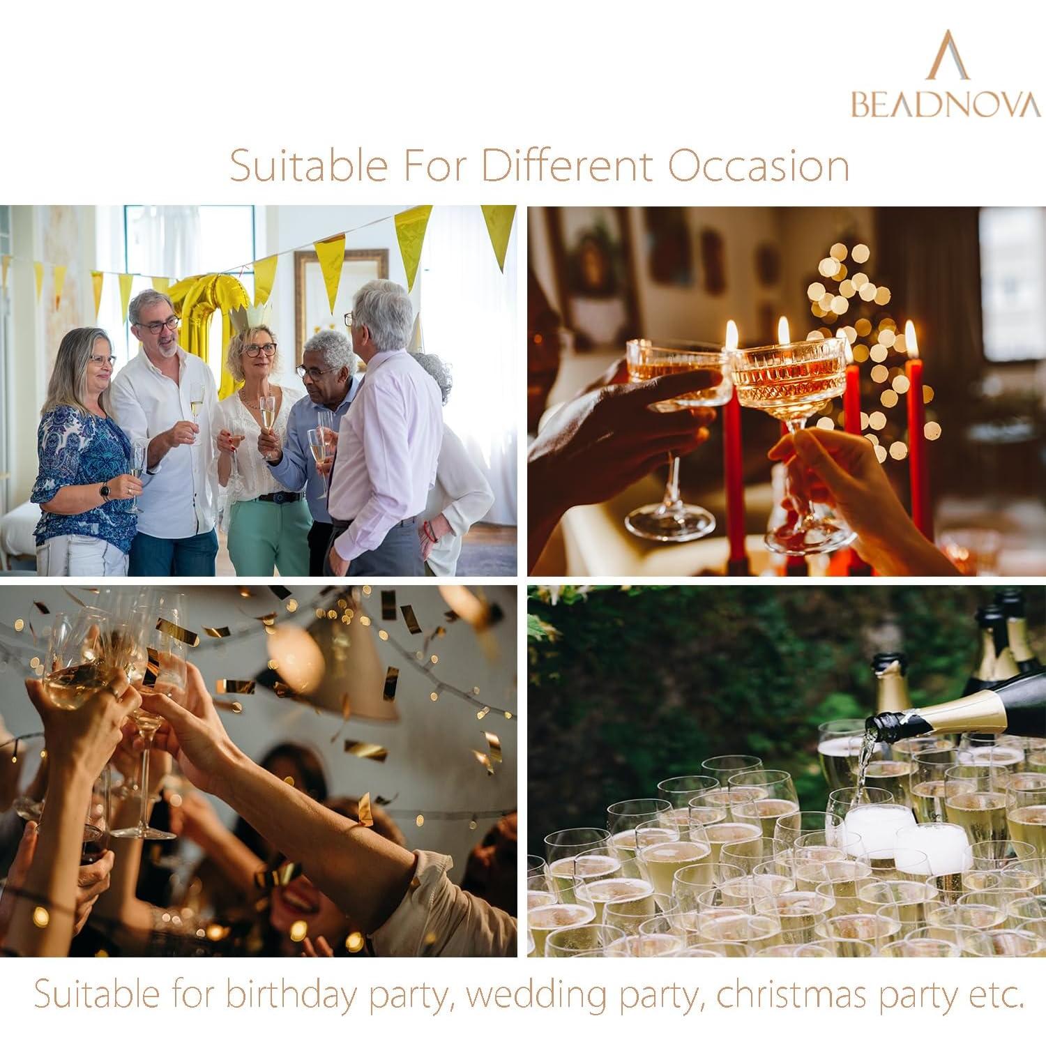 Anillos de Encanto para Copas de Vino BEADNOVA 120pcs 25mm Plateados