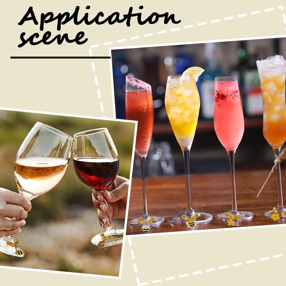 Identificadores de Vino SUNNYCLUE 10 Piezas Abeja Esmalte