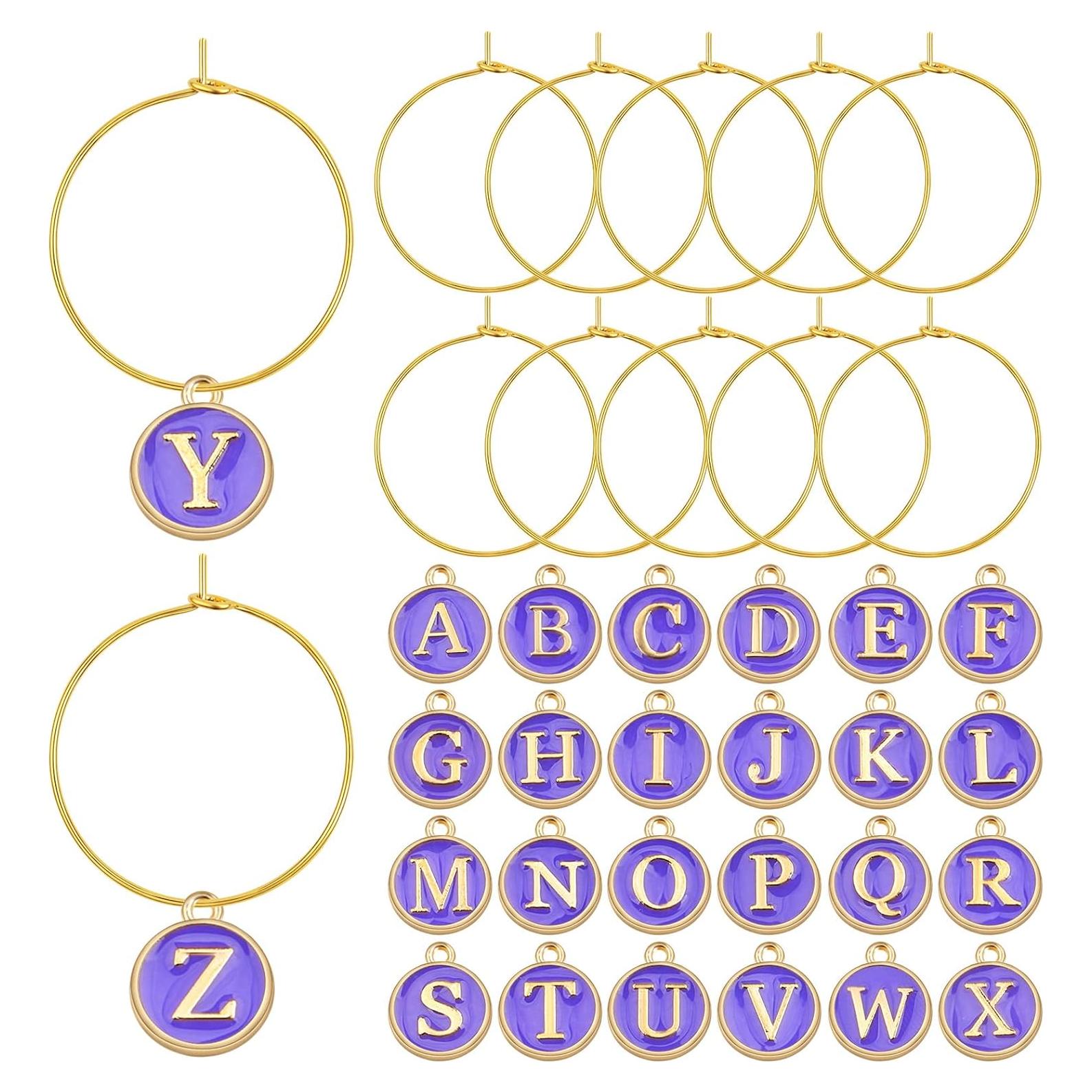 Encantos de Alfabeto Aylifu para Copas de Vino - 52 Piezas